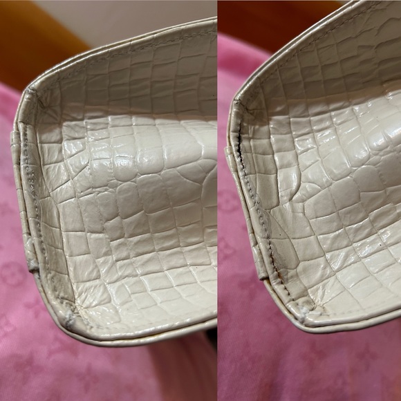 Vintage YSL Croc Cutout Handle Bag - Picture 10 of 16